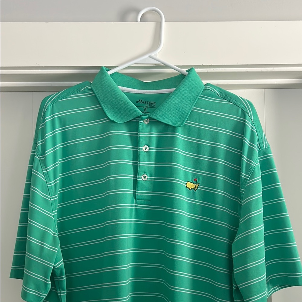 XL Masters Green Striped Polo Shirt